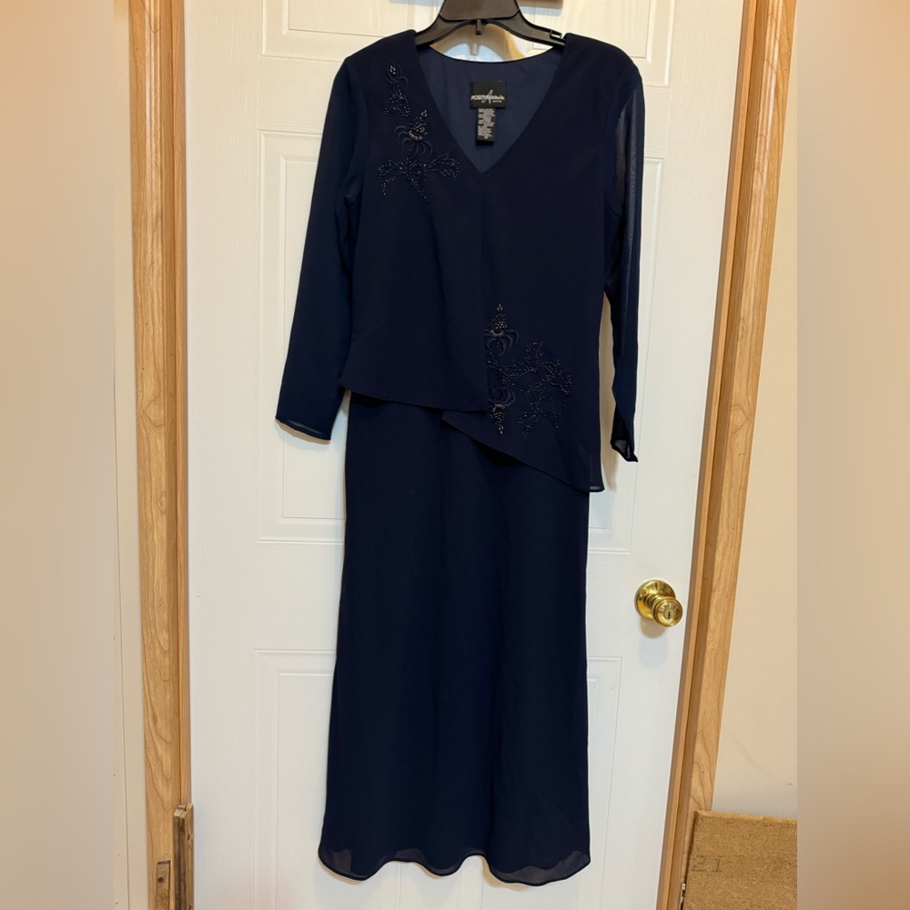Positive Attitudes Sz 8P Beaded Dress W/Attached Jacket EUC 😊😊